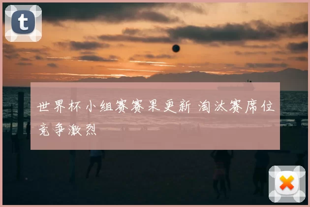 世界杯小组赛赛果更新 淘汰赛席位竞争激烈